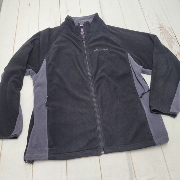 Vintage Yahoo! Y2k 2007 fleece zip up tech bro jacket